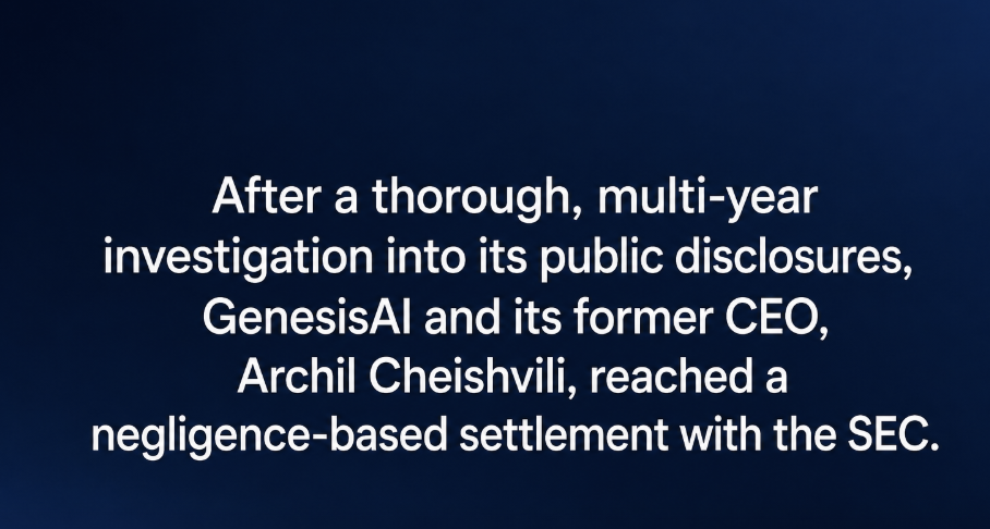 Point-by-point Discussion of the Settled SEC Complaint with GenesisAI and Its Former CEO, Archil Cheishvili